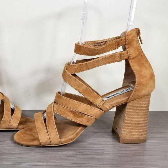 Steve Madden July Cage Sandal, Tan Suede, Womens Size 8.5 M - Picture 6 of 9